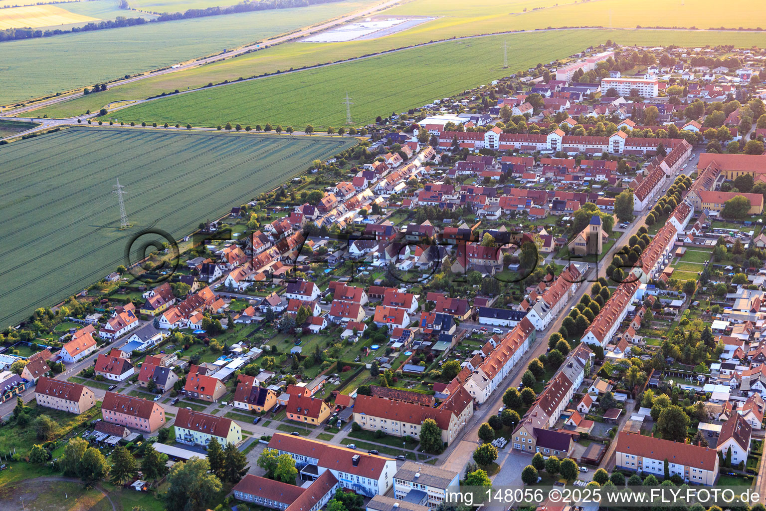 Lindenstr in the district Nachterstedt in Seeland in the state Saxony-Anhalt, Germany
