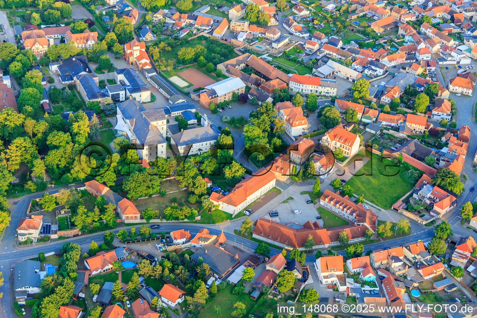 Domain, Primary School Prinzenhaus and Castle Hoym Foundation in the district Hoym in Seeland in the state Saxony-Anhalt, Germany