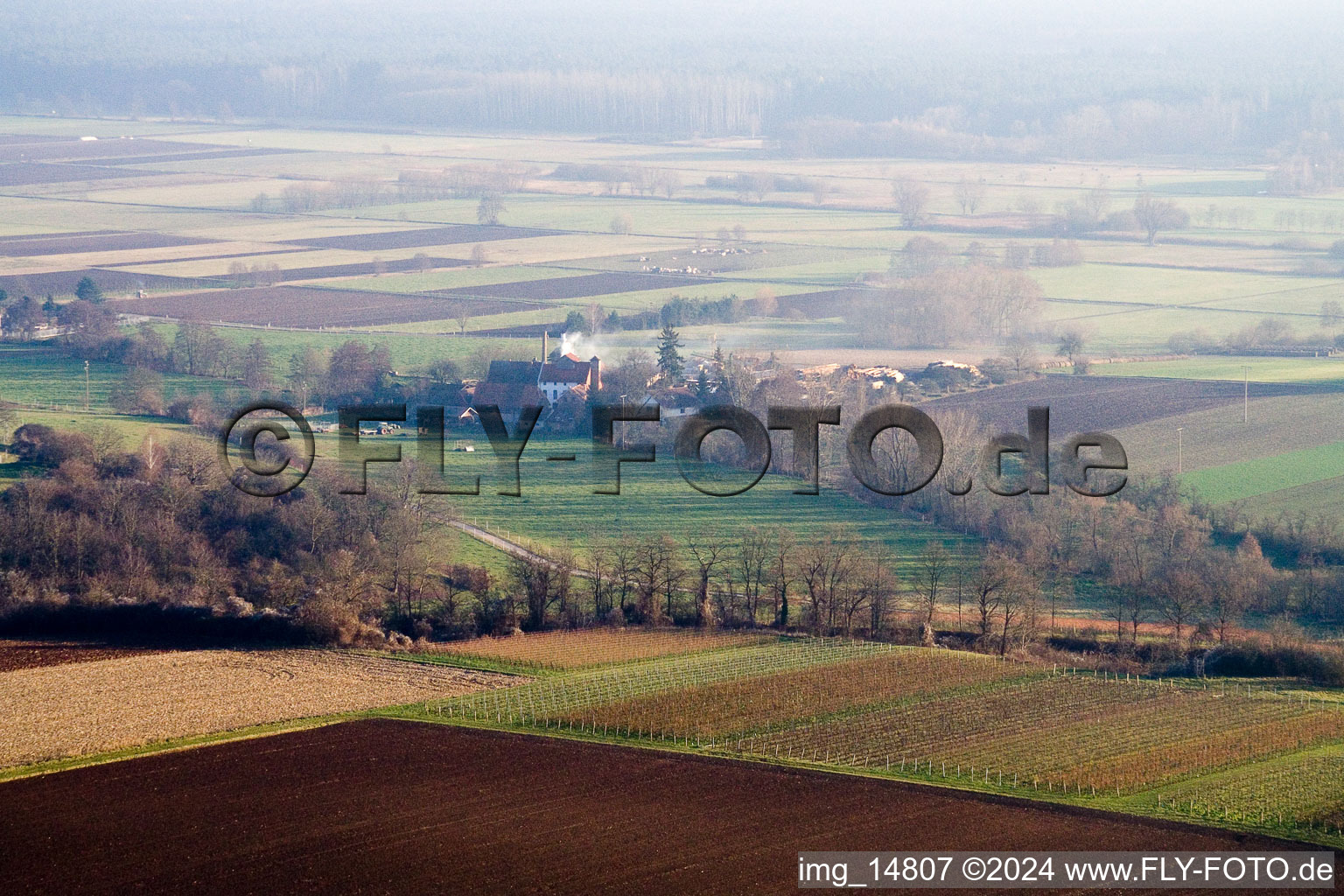 Aerial photograpy of Schaidt Mill in the district Schaidt in Wörth am Rhein in the state Rhineland-Palatinate, Germany