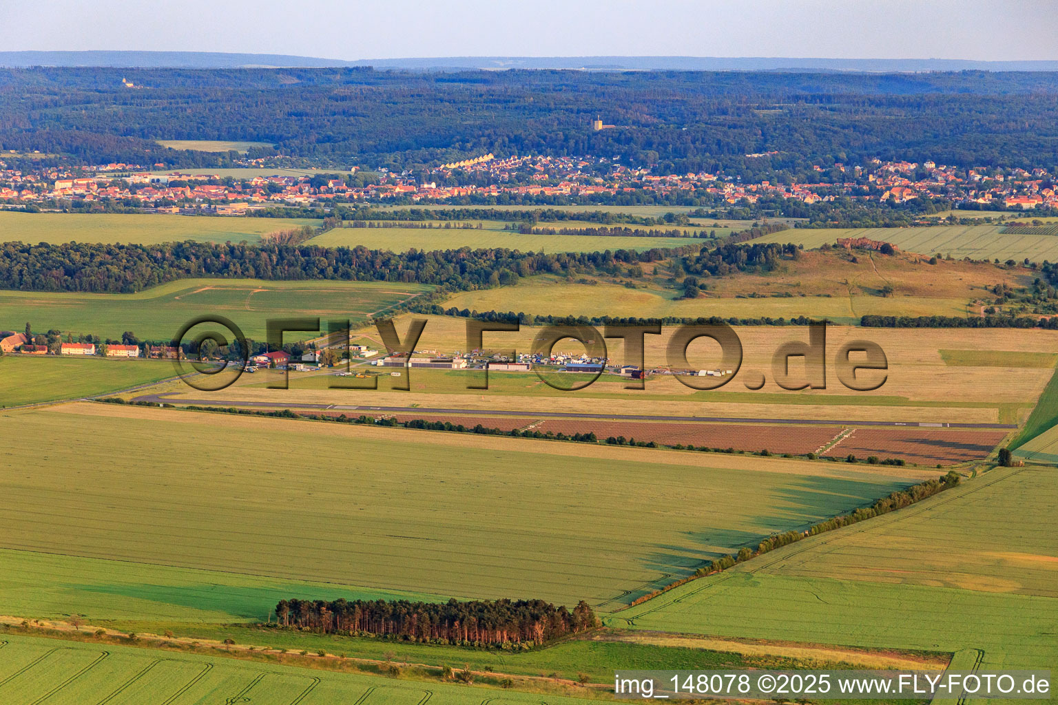 Airport Ballenstedt from the north in the district Asmusstedt in Ballenstedt in the state Saxony-Anhalt, Germany