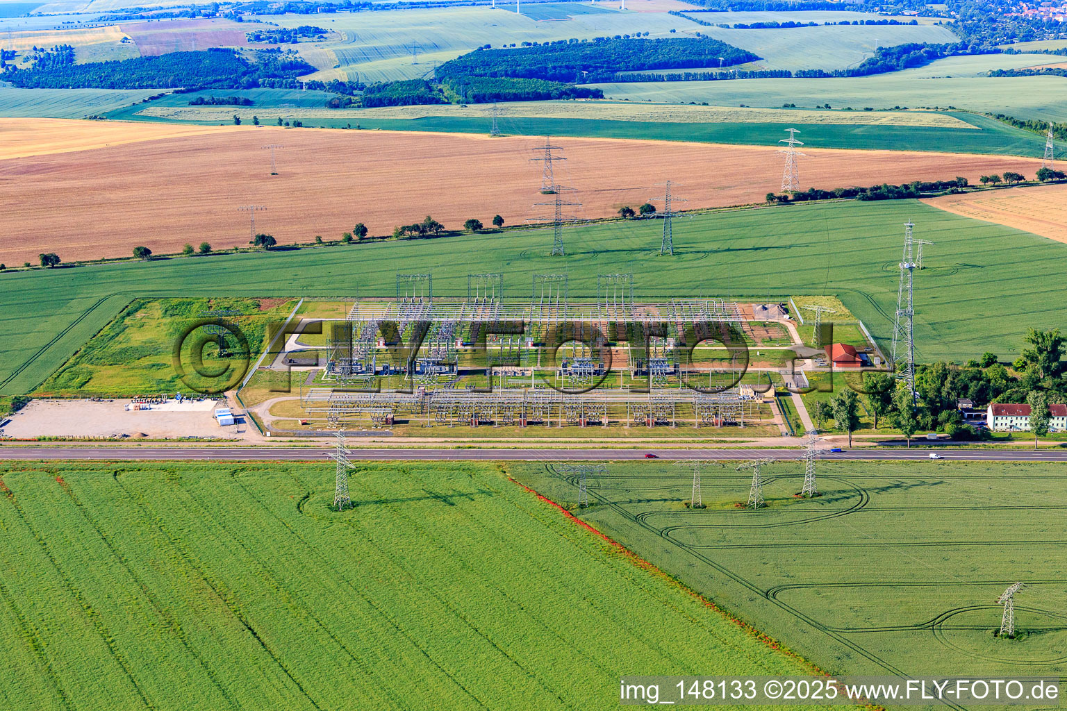 Substation on Harzhochstr in Klostermansfeld in the state Saxony-Anhalt, Germany