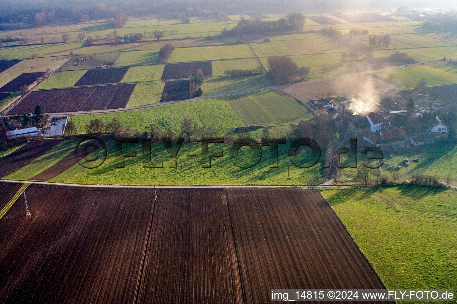 Bird's eye view of Schaidt Mill in the district Schaidt in Wörth am Rhein in the state Rhineland-Palatinate, Germany