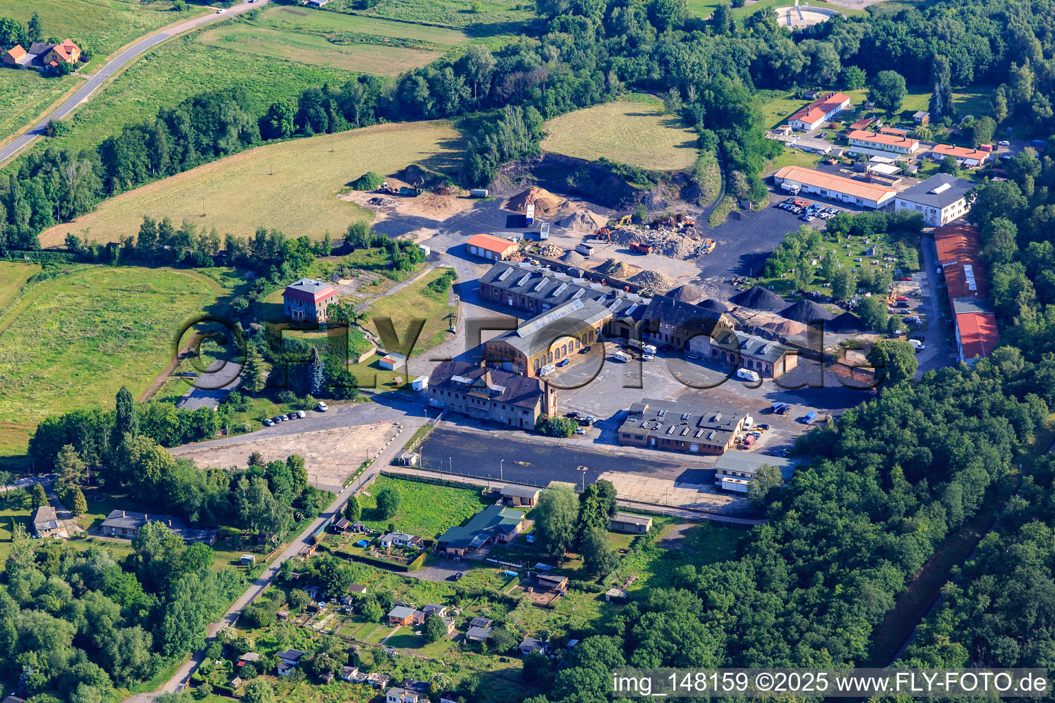 Saigerhütten area with paintball center Hettstedt in Hettstedt in the state Saxony-Anhalt, Germany