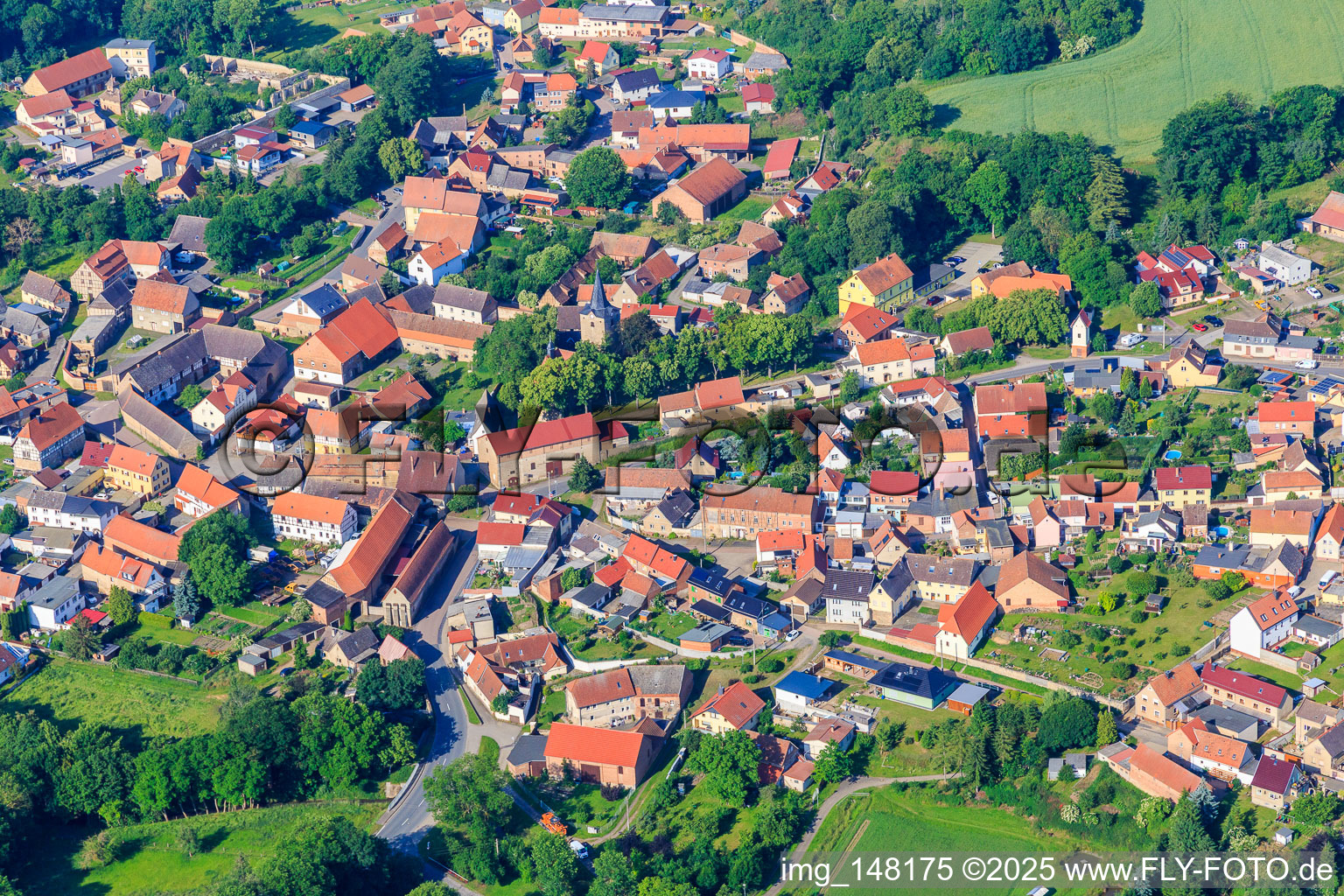 Village center in the district Welbsleben in Arnstein in the state Saxony-Anhalt, Germany