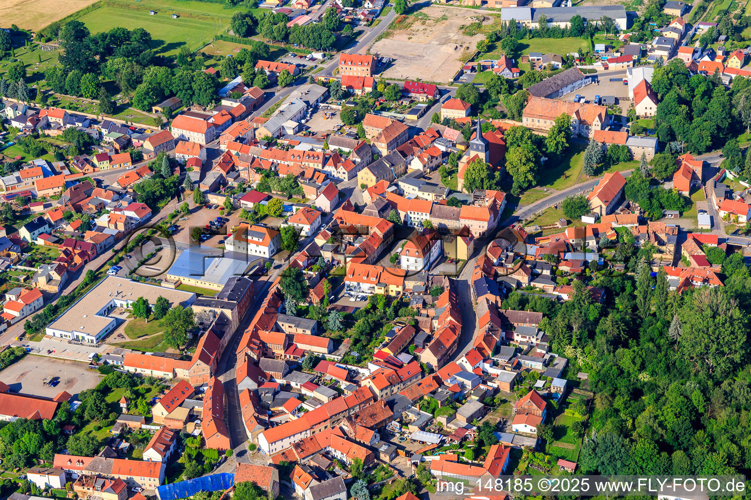 Historic town center in the district Ermsleben in Falkenstein in the state Saxony-Anhalt, Germany