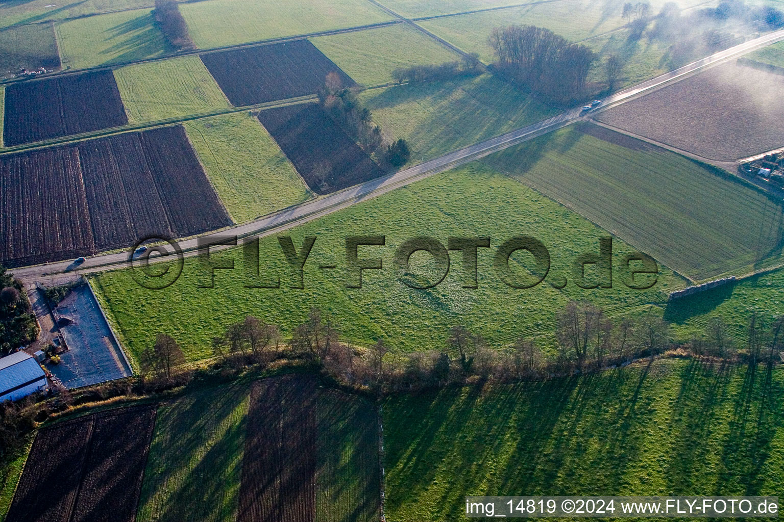 Aerial photograpy of District Schaidt in Wörth am Rhein in the state Rhineland-Palatinate, Germany