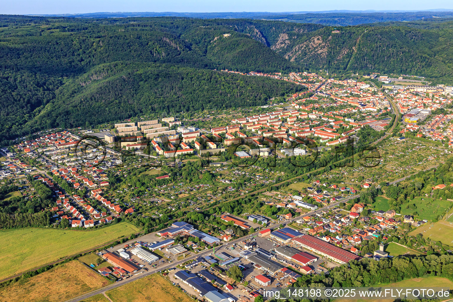 City view from the northeast in Thale in the state Saxony-Anhalt, Germany