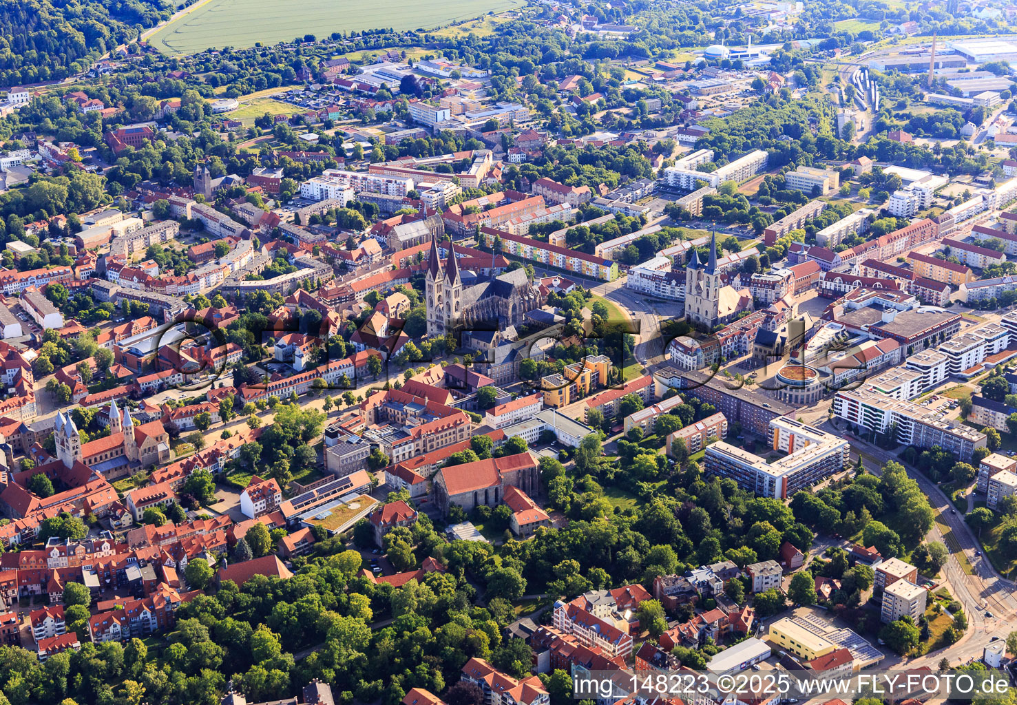 Cathedral Square with St. Martini Church and Cathedral and Cathedral Treasury Halberstadt in the district Diocese Halberstadt in Halberstadt in the state Saxony-Anhalt, Germany