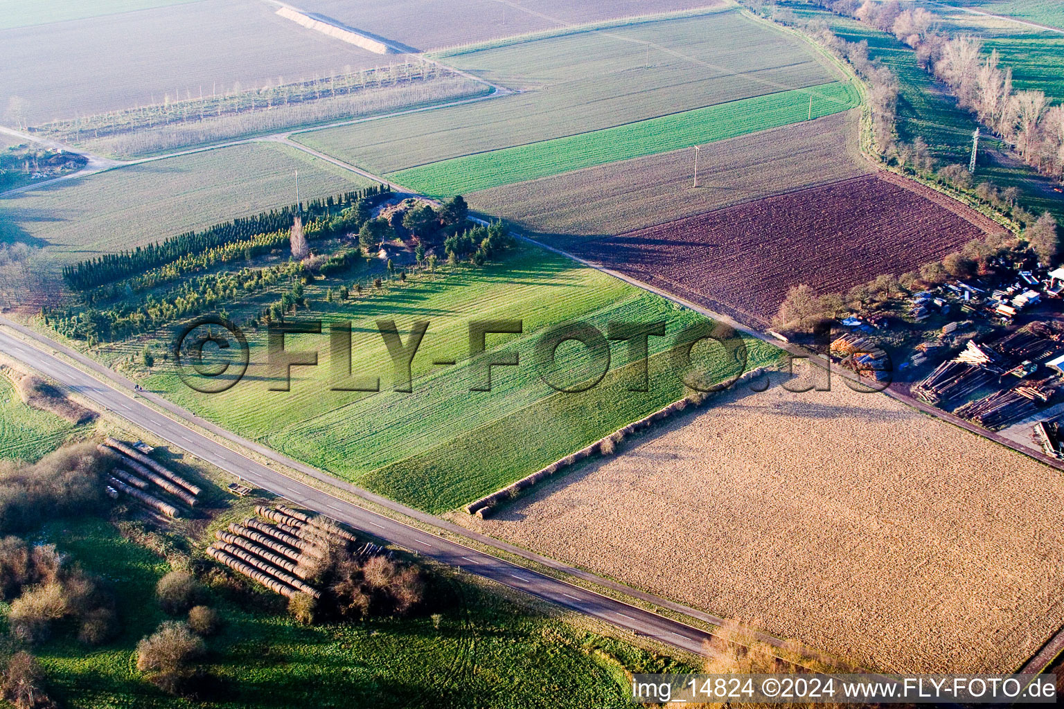 Drone image of Schaidt Mill in the district Schaidt in Wörth am Rhein in the state Rhineland-Palatinate, Germany