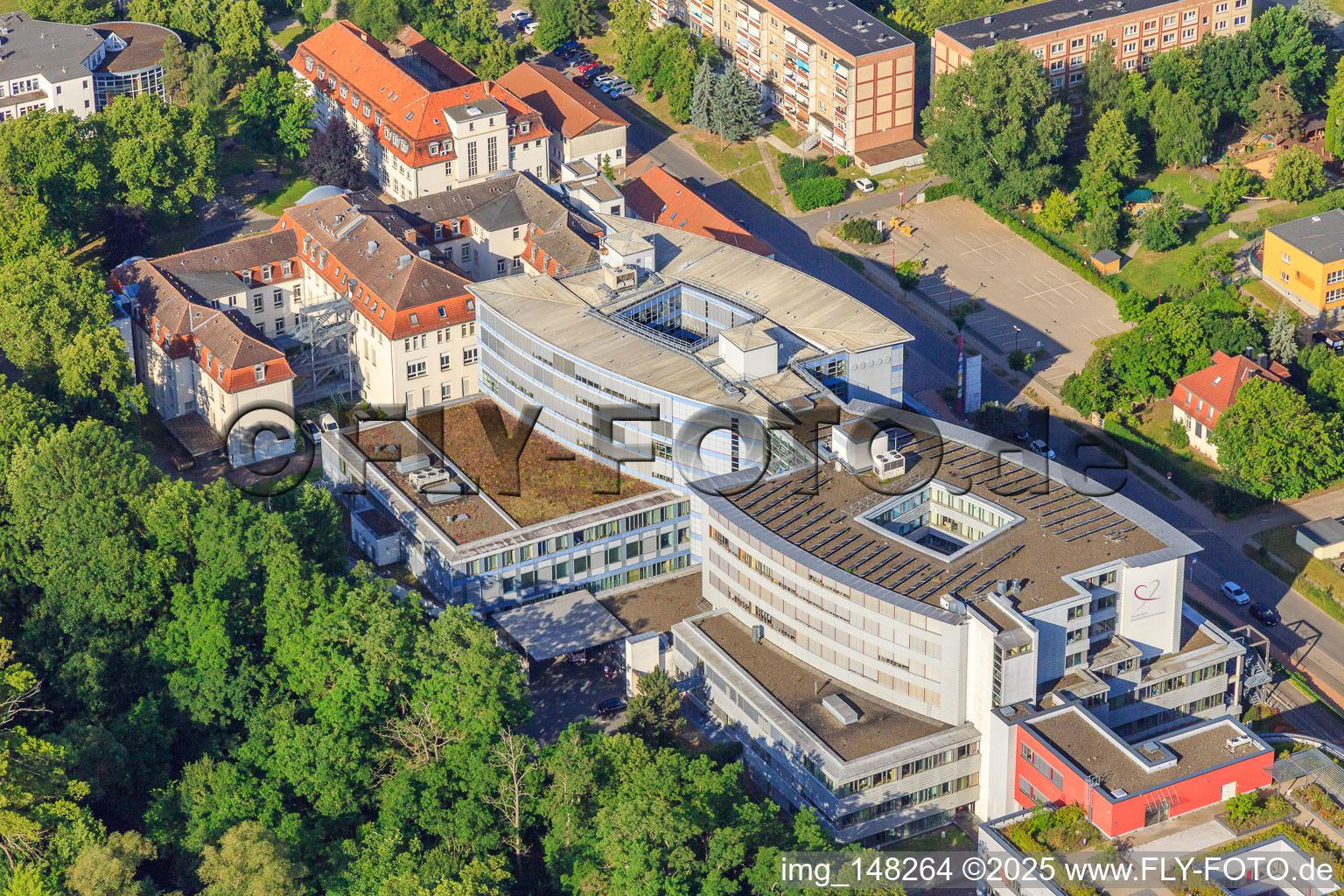 Aerial photograpy of Harzklinikum - Location Quedlinburg from the northeast in Quedlinburg in the state Saxony-Anhalt, Germany