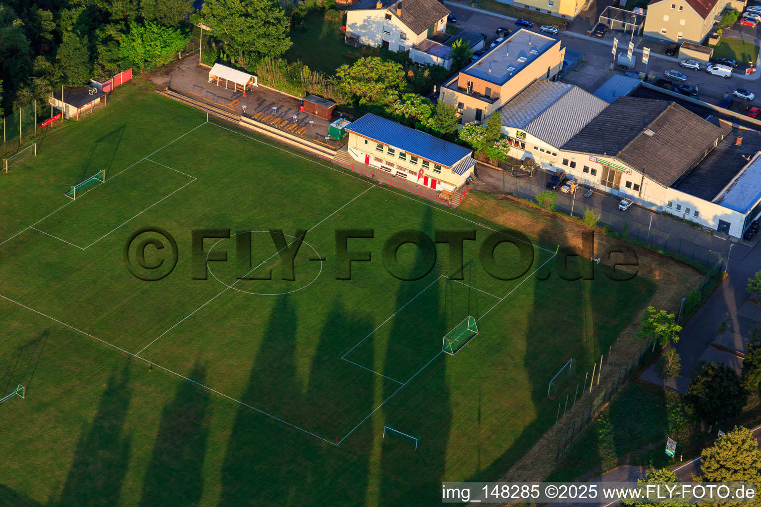 Football field in Offenbach an der Queich in the state Rhineland-Palatinate, Germany