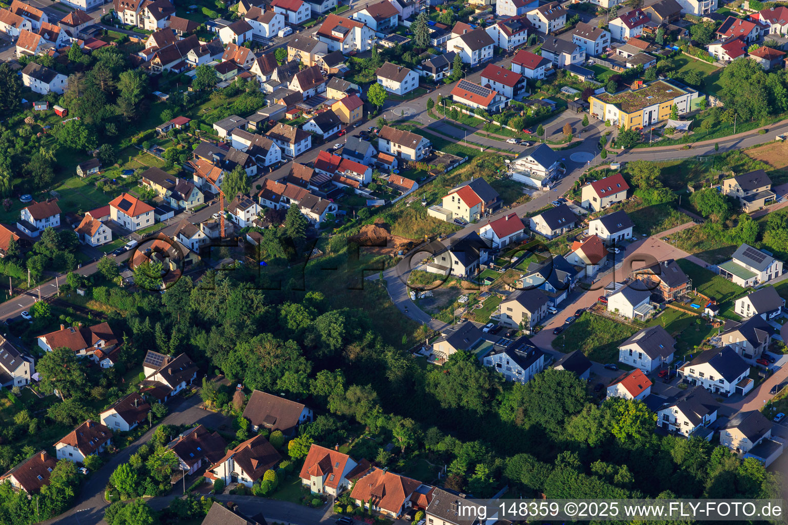 New development area K2 in Kandel in the state Rhineland-Palatinate, Germany seen from a drone