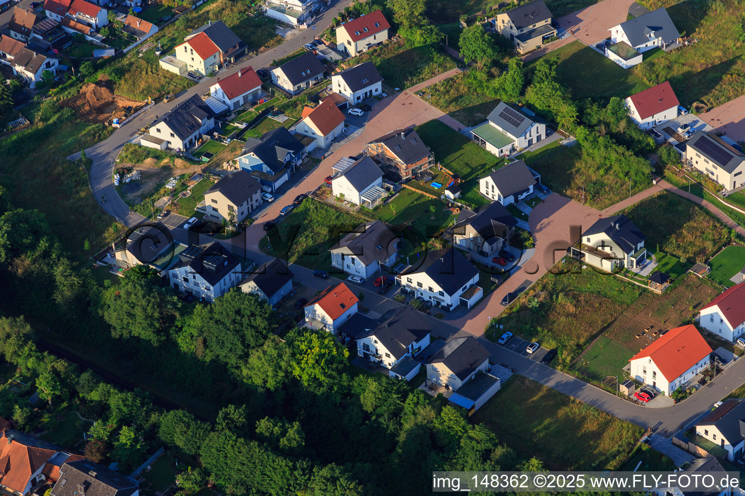 Oblique view of New development area K2 in Kandel in the state Rhineland-Palatinate, Germany