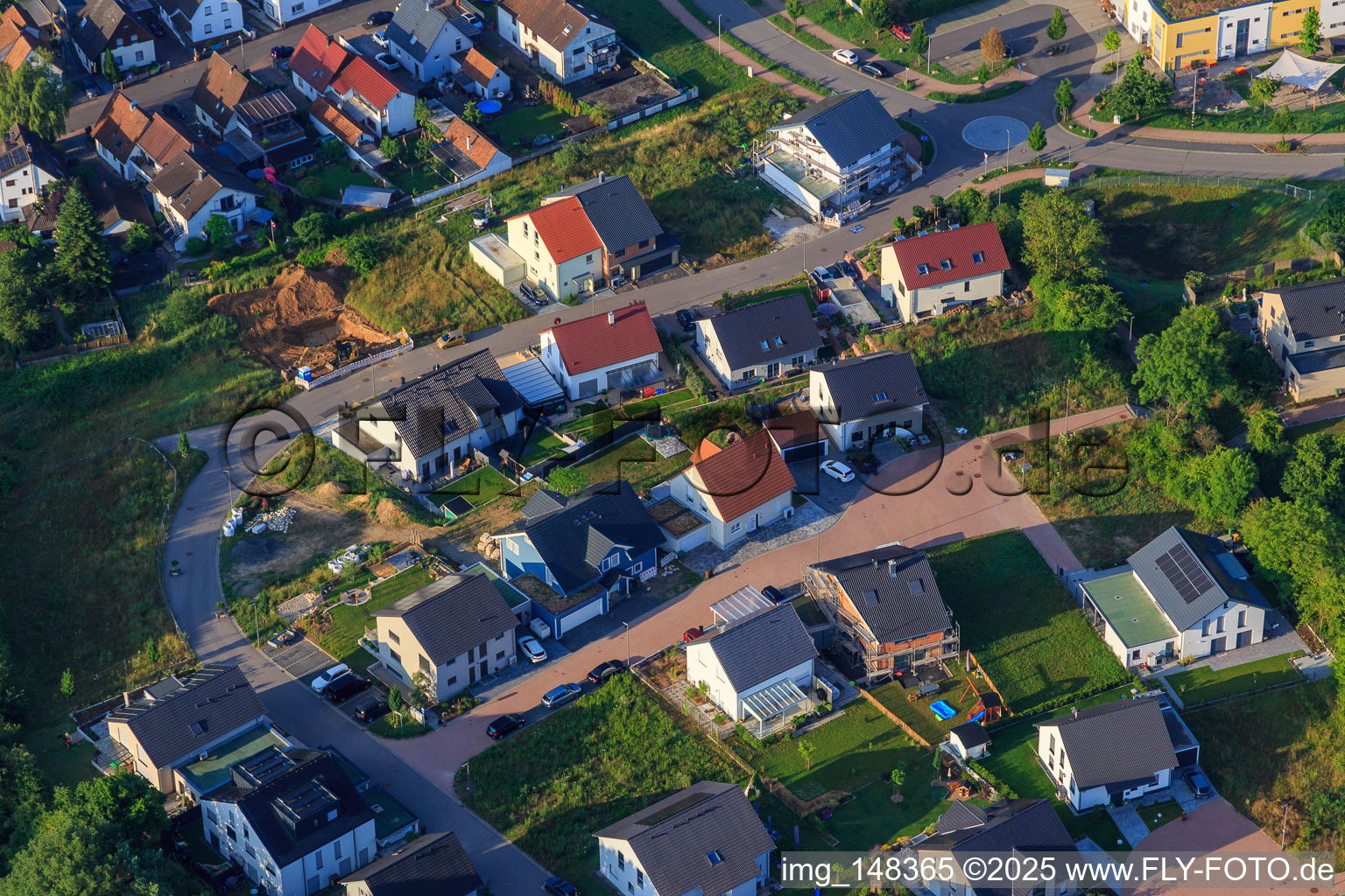 New development area K2 in Kandel in the state Rhineland-Palatinate, Germany seen from above