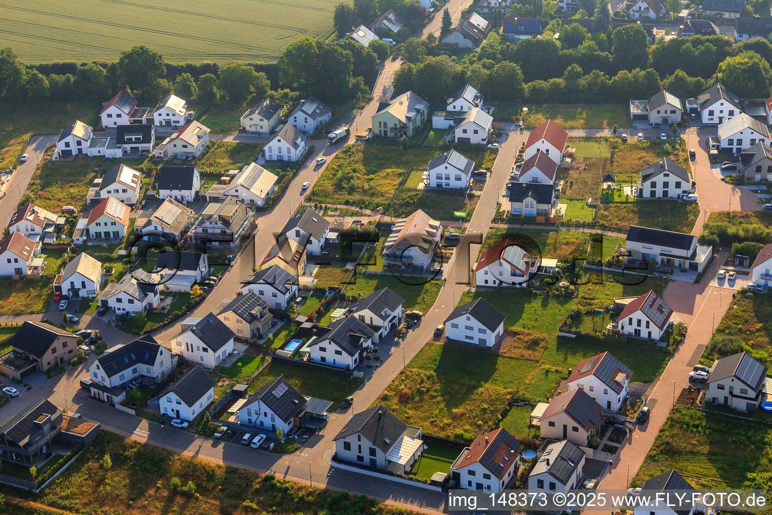 New development area K2 in Kandel in the state Rhineland-Palatinate, Germany viewn from the air