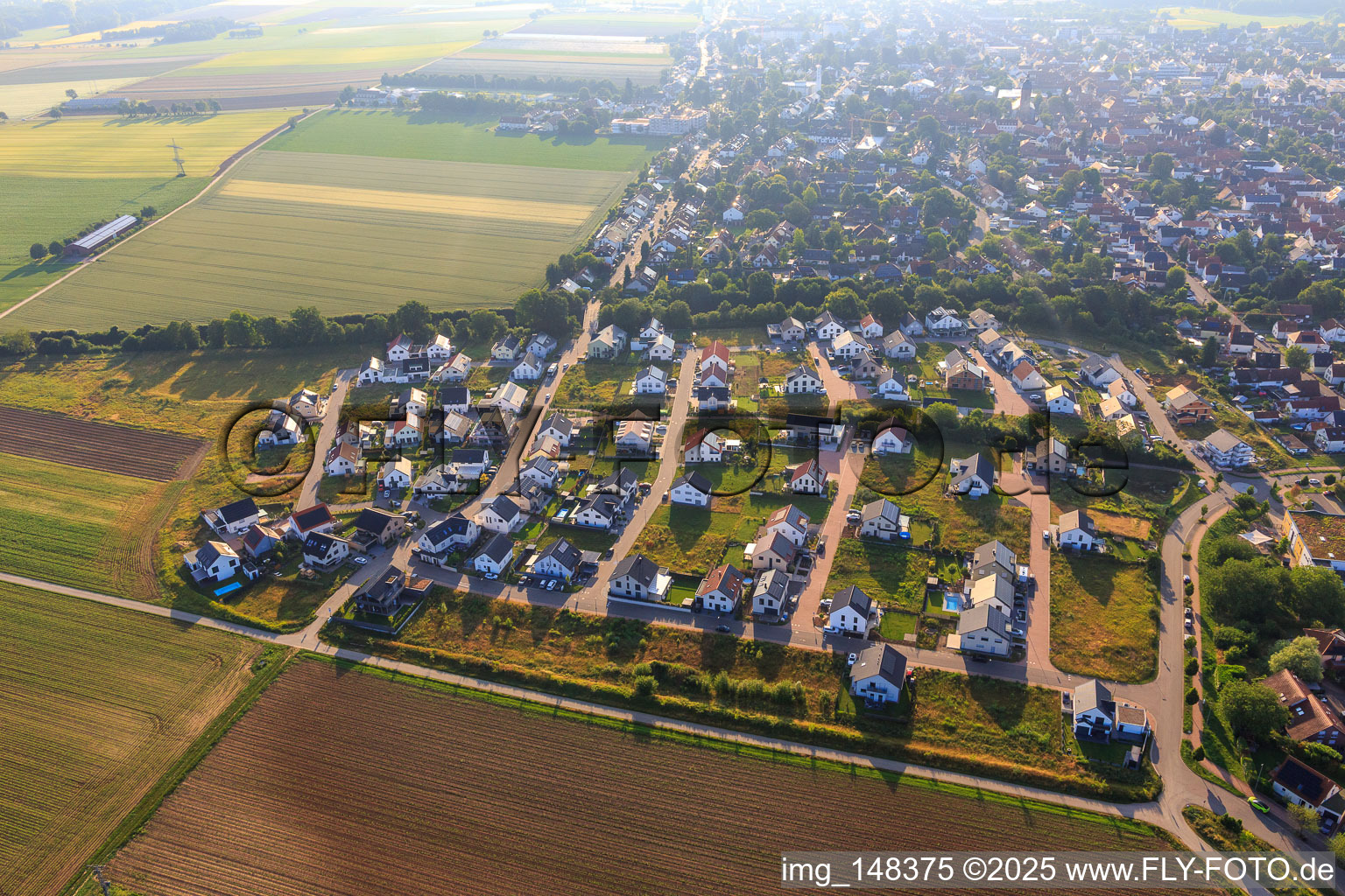 Drone image of New development area K2 in Kandel in the state Rhineland-Palatinate, Germany