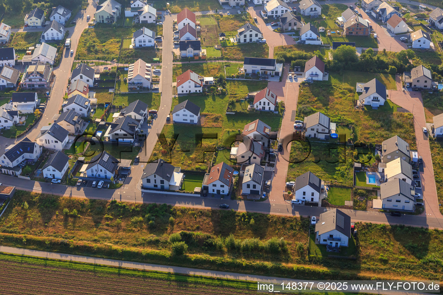 New development area K2 in Kandel in the state Rhineland-Palatinate, Germany from a drone