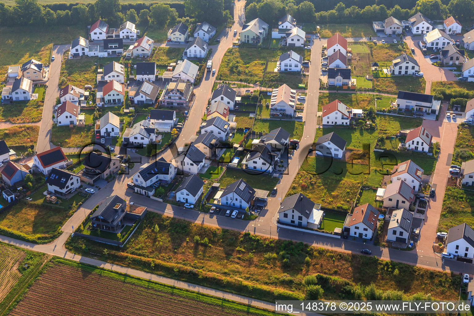 New development area K2 in Kandel in the state Rhineland-Palatinate, Germany seen from a drone