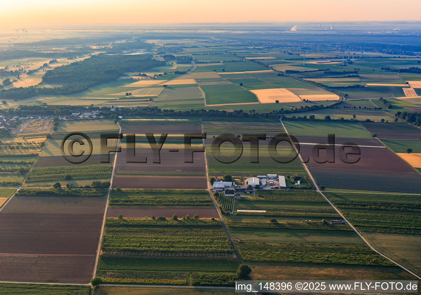 Aerial view of Farmer's Garden in Winden in the state Rhineland-Palatinate, Germany