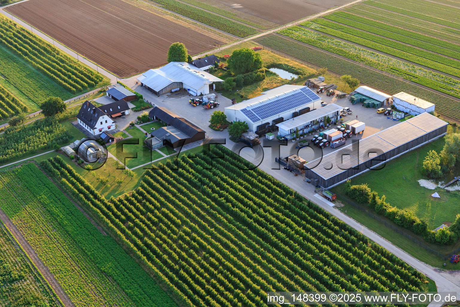 Aerial photograpy of Farmer's Garden in Winden in the state Rhineland-Palatinate, Germany