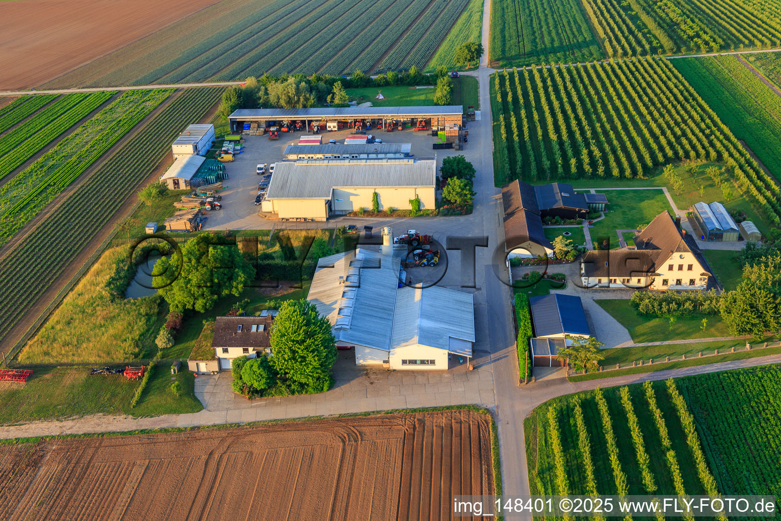 Oblique view of Farmer's Garden in Winden in the state Rhineland-Palatinate, Germany