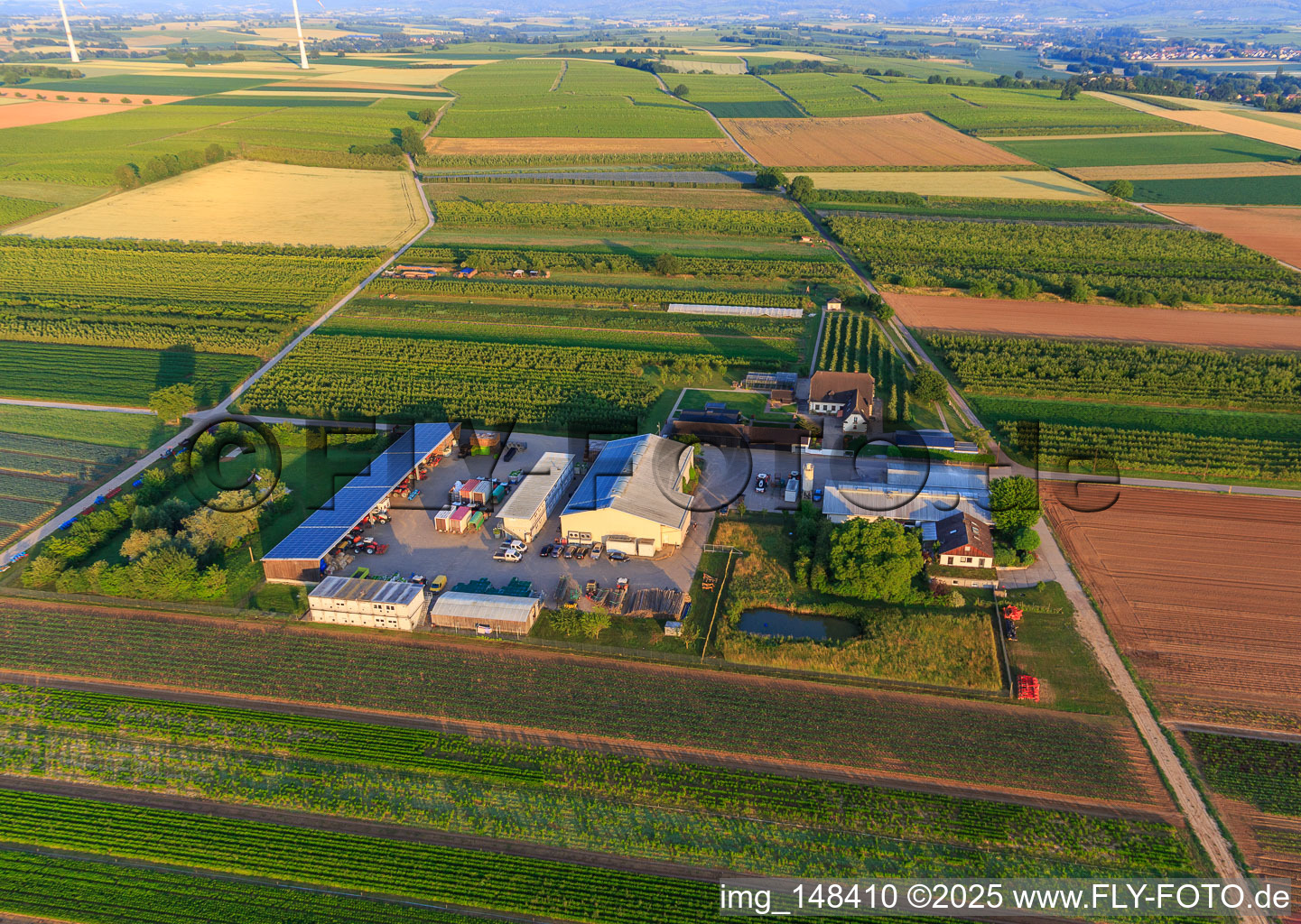 Farmer's Garden in Winden in the state Rhineland-Palatinate, Germany seen from above