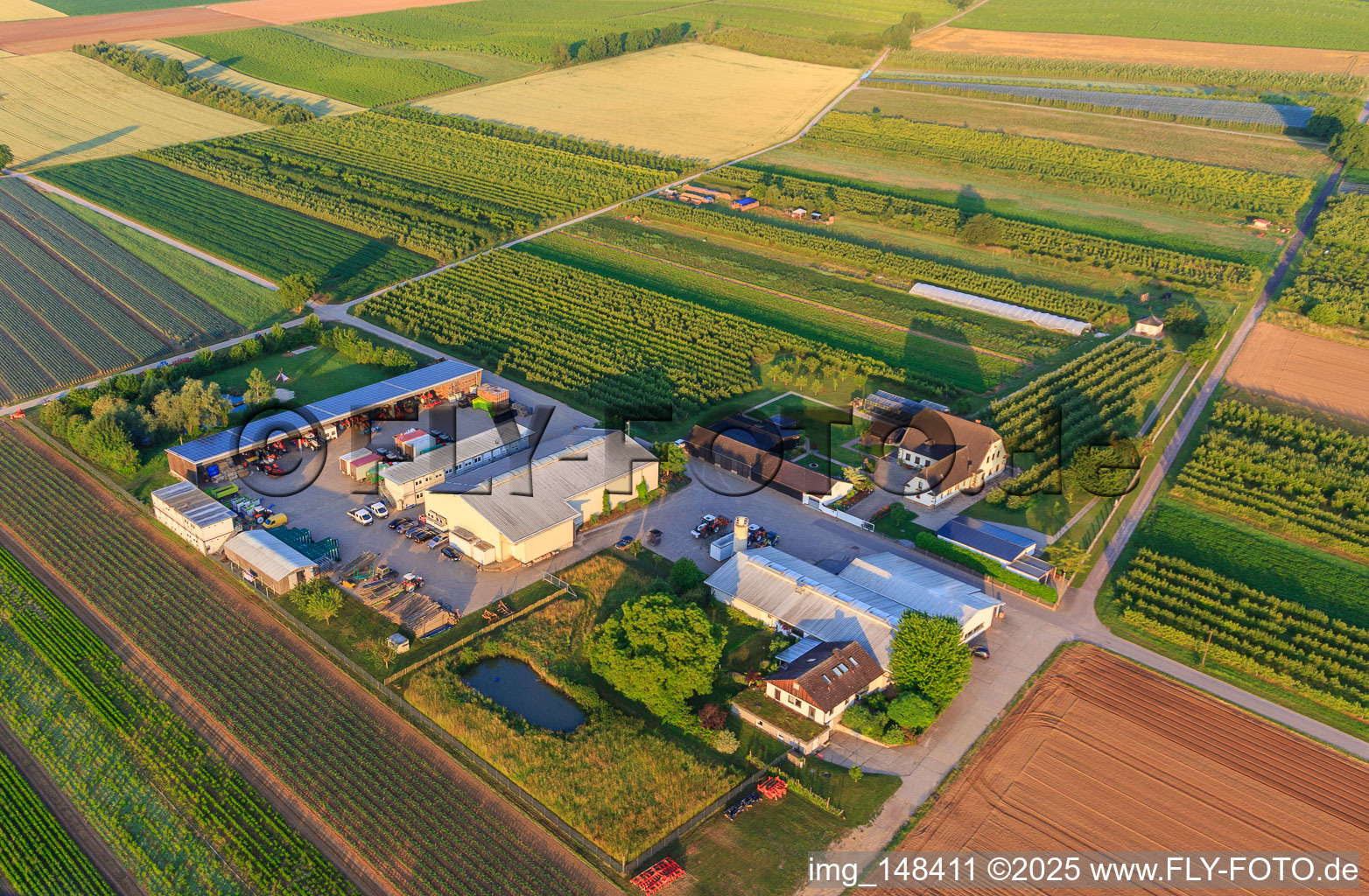 Farmer's Garden in Winden in the state Rhineland-Palatinate, Germany from the plane