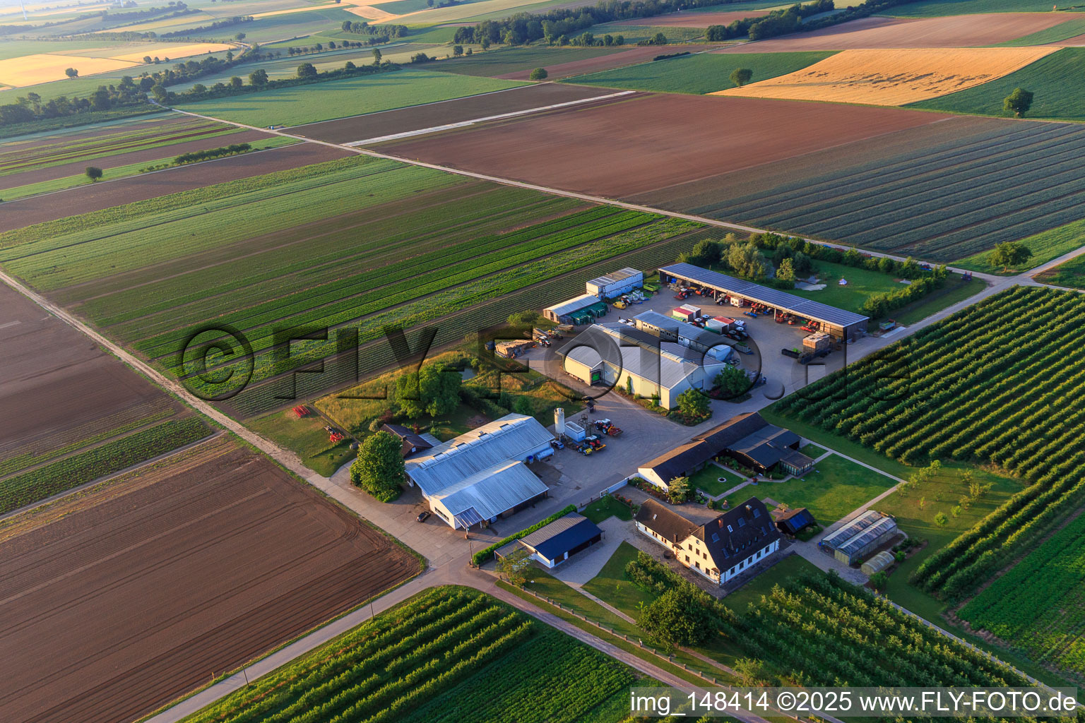 Farmer's Garden in Winden in the state Rhineland-Palatinate, Germany viewn from the air