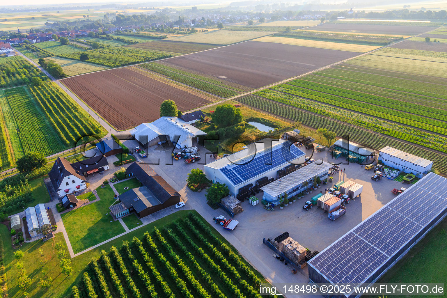 Oblique view of Farmer's Garden in Winden in the state Rhineland-Palatinate, Germany