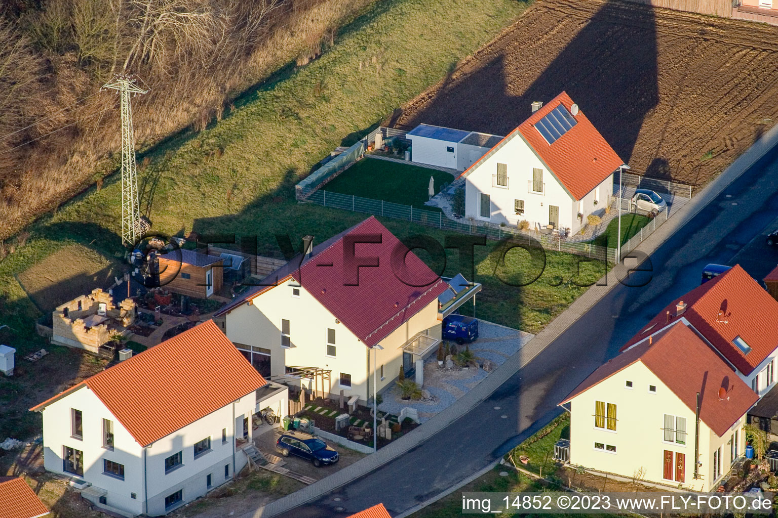 District Schaidt in Wörth am Rhein in the state Rhineland-Palatinate, Germany from a drone