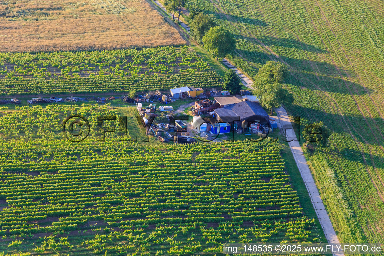 Hut with a yard full of junk and junk in Dörrenbach in the state Rhineland-Palatinate, Germany