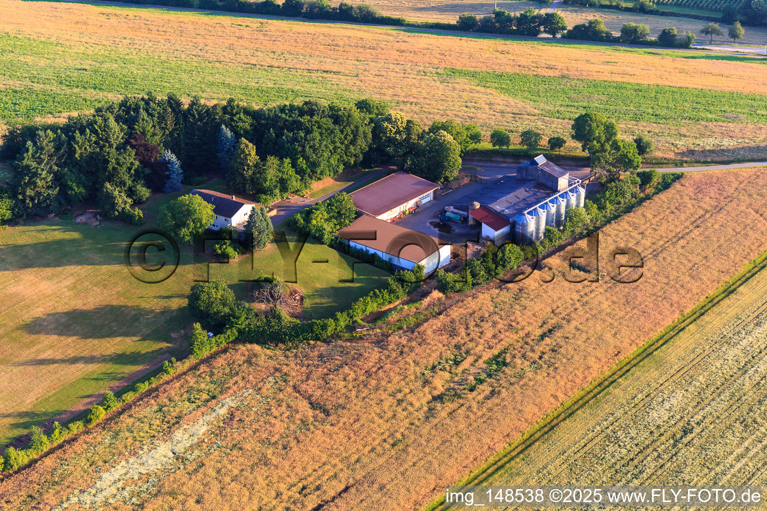 Aerial photograpy of Resettler farm in Dörrenbach in the state Rhineland-Palatinate, Germany