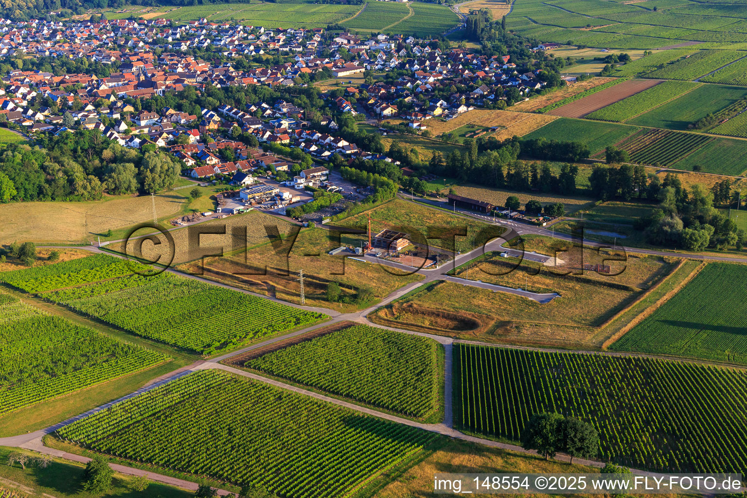 Industrial area Am Lokschuppen under development in Klingenmünster in the state Rhineland-Palatinate, Germany
