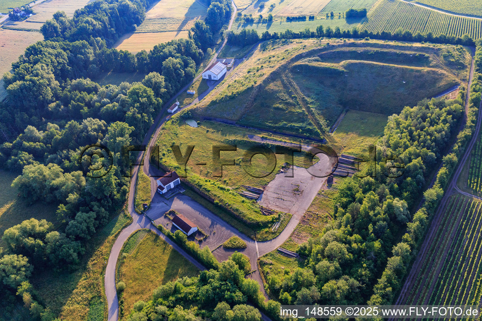 Closed landfill in the district Klingen in Heuchelheim-Klingen in the state Rhineland-Palatinate, Germany