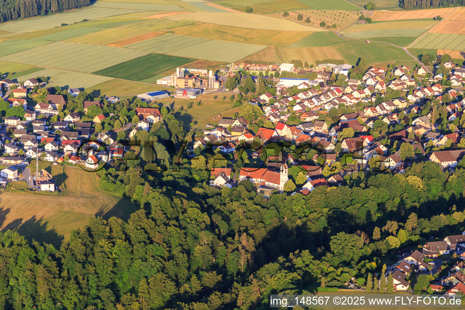 Dormitte with Church of St. James in the district Herrenzimmern in Bösingen in the state Baden-Wuerttemberg, Germany