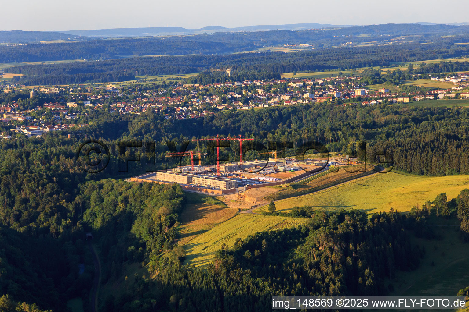 Construction site for the new correctional facility Rottweil in Rottweil in the state Baden-Wuerttemberg, Germany