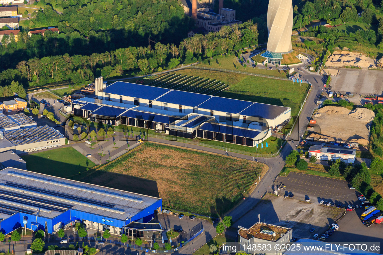 Berner Feld industrial park with XBK-KABEL logistics center in Rottweil in the state Baden-Wuerttemberg, Germany