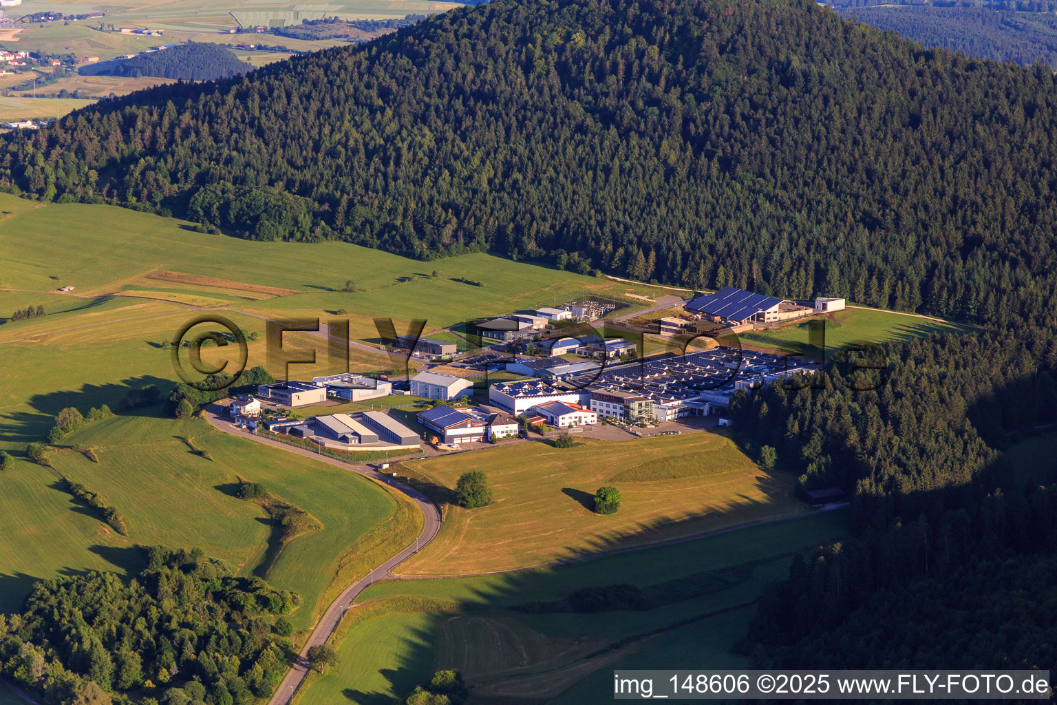 Industrial area Am Forchenwald with Schuler Präzisionstechnik KG and Anton Weiss GmbH in Gosheim in the state Baden-Wuerttemberg, Germany