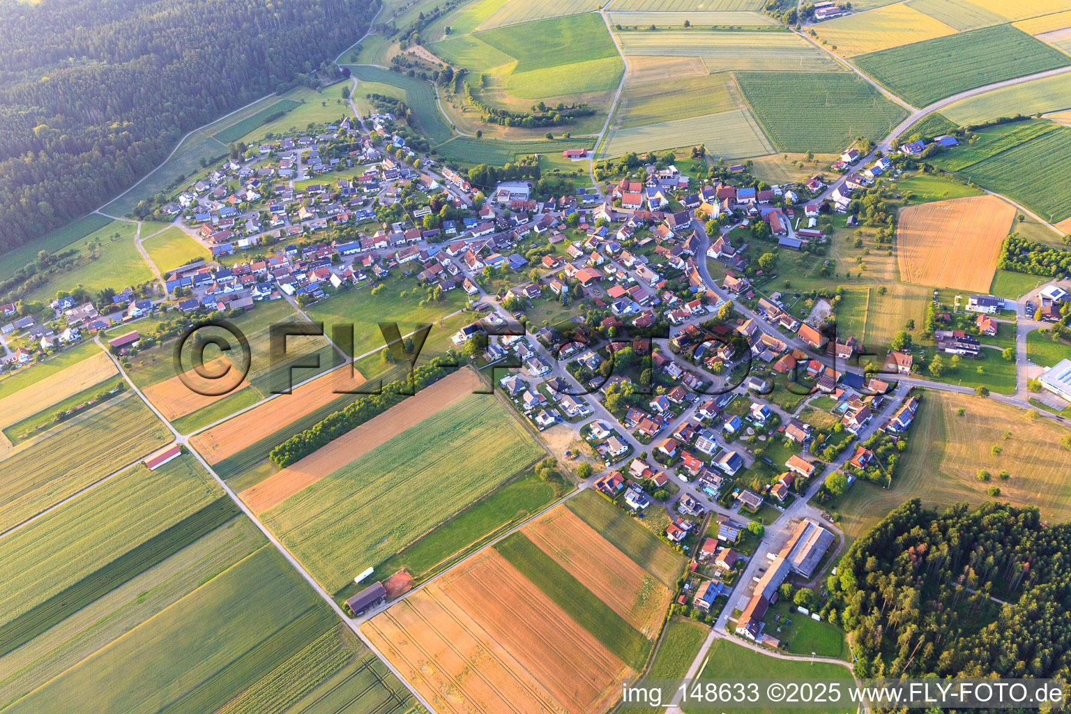 View of the town from the south in the district Sigmarswangen in Sulz am Neckar in the state Baden-Wuerttemberg, Germany