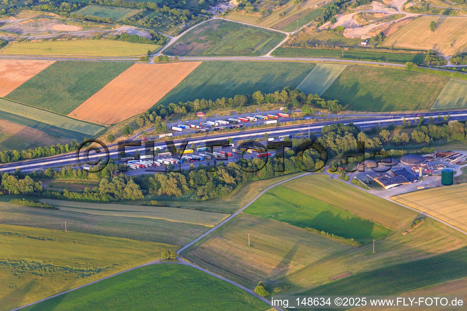 Hasenrain car park on the A81 in the district Wittershausen in Vöhringen in the state Baden-Wuerttemberg, Germany
