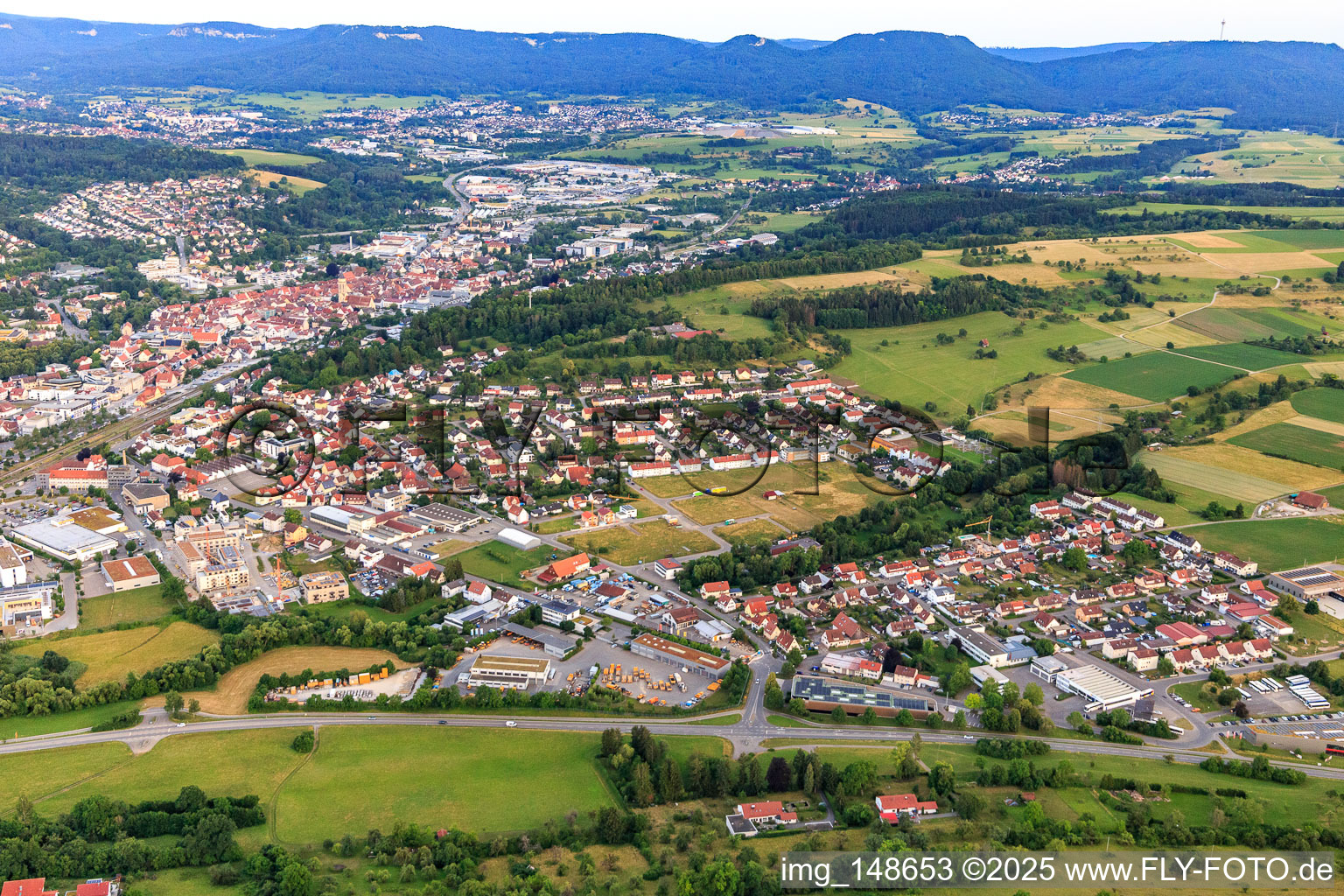 City view from the northwest in Balingen in the state Baden-Wuerttemberg, Germany
