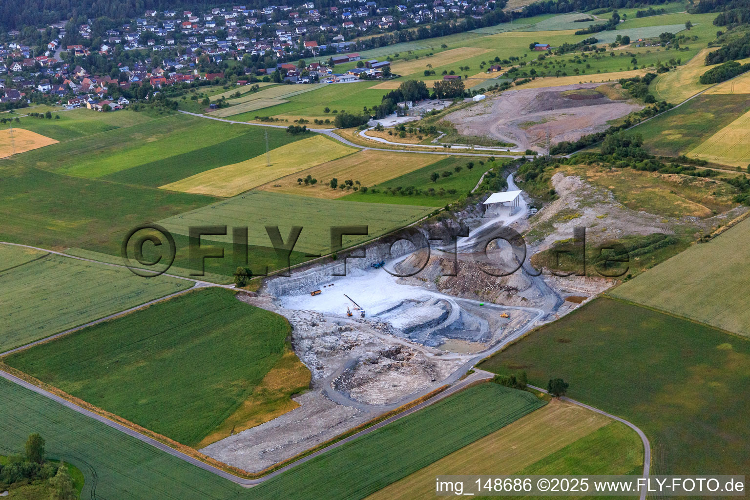 Bantle gypsum quarry Dietingen-Böhringen and Gfrörer gravel works in the district Trichtingen in Epfendorf in the state Baden-Wuerttemberg, Germany