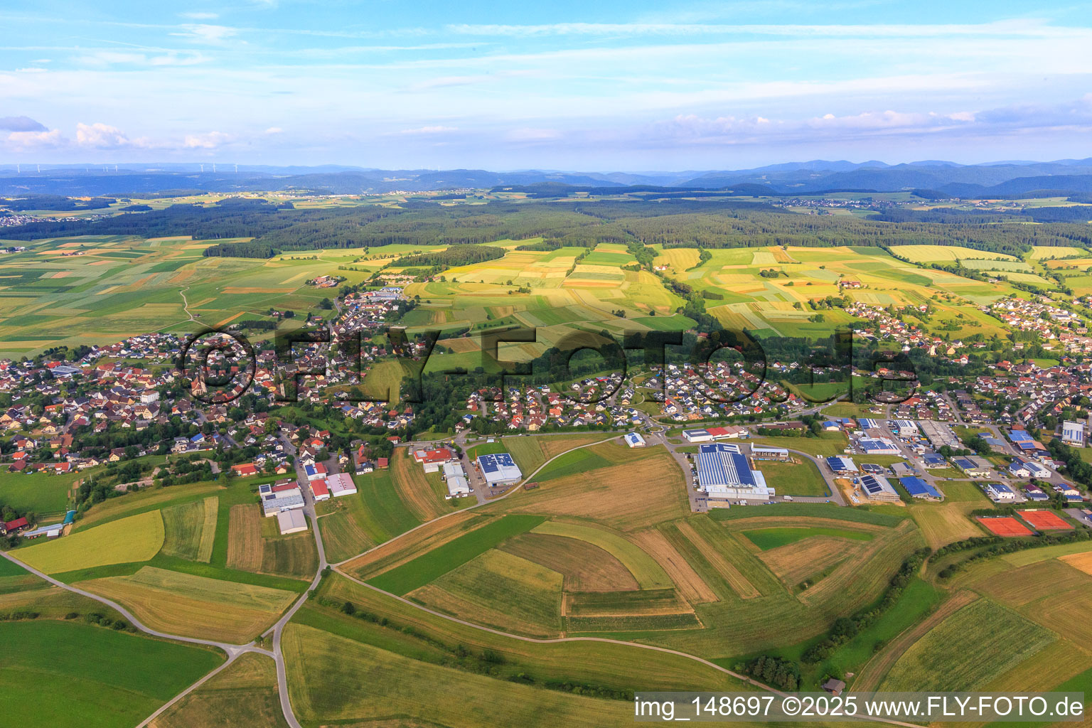 View of the town from the east in the district Fluorn in Fluorn-Winzeln in the state Baden-Wuerttemberg, Germany