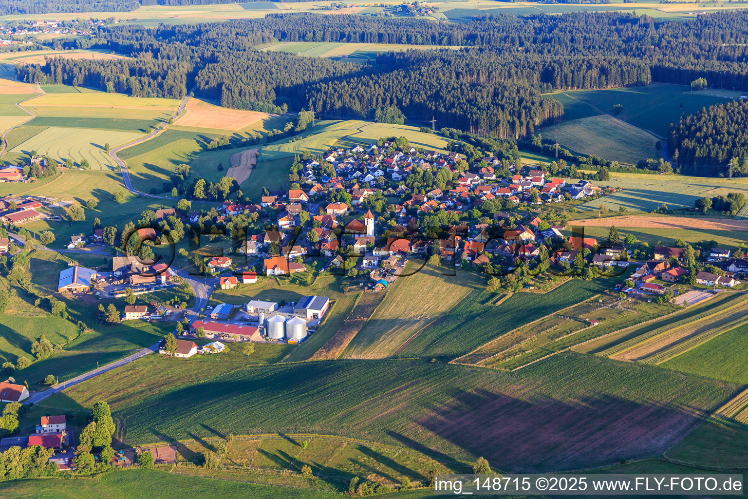 Village view from the northeast in the district Weiler in Königsfeld im Schwarzwald in the state Baden-Wuerttemberg, Germany