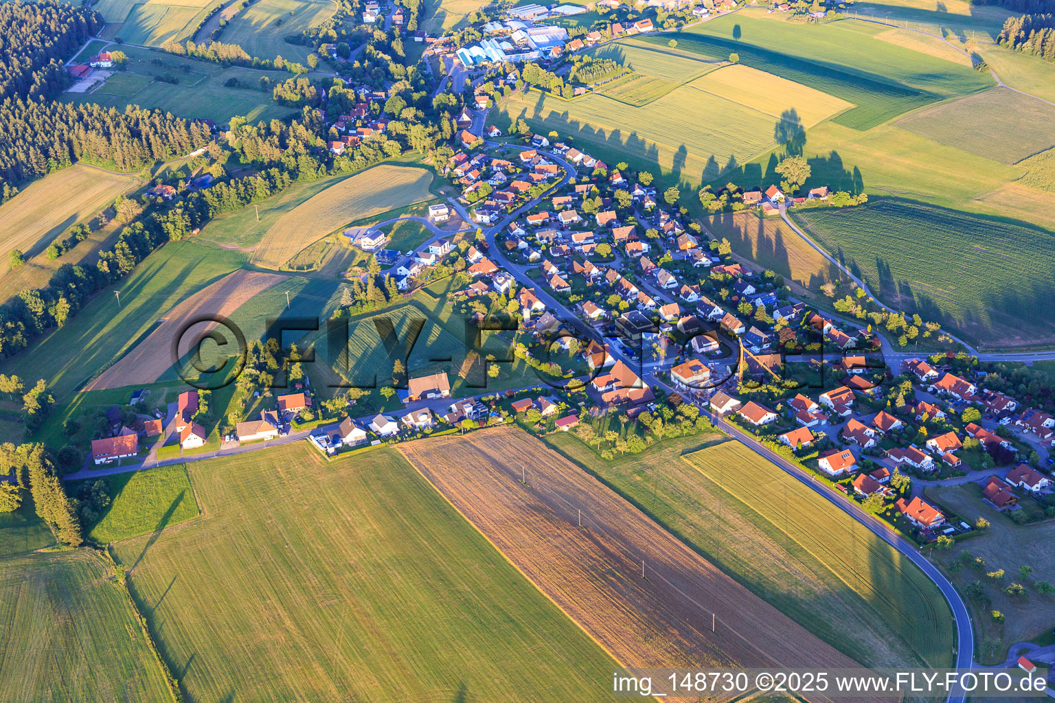 Village view from the northwest in the district Schabenhausen in Niedereschach in the state Baden-Wuerttemberg, Germany