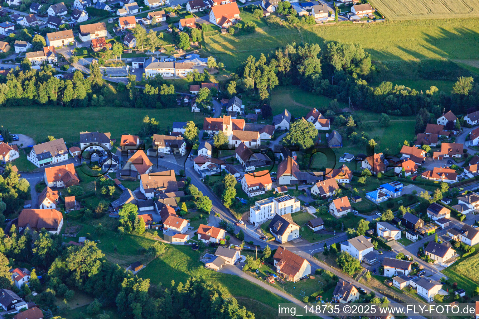 Church of St. Otmar in the village center in the district Kappel in Niedereschach in the state Baden-Wuerttemberg, Germany