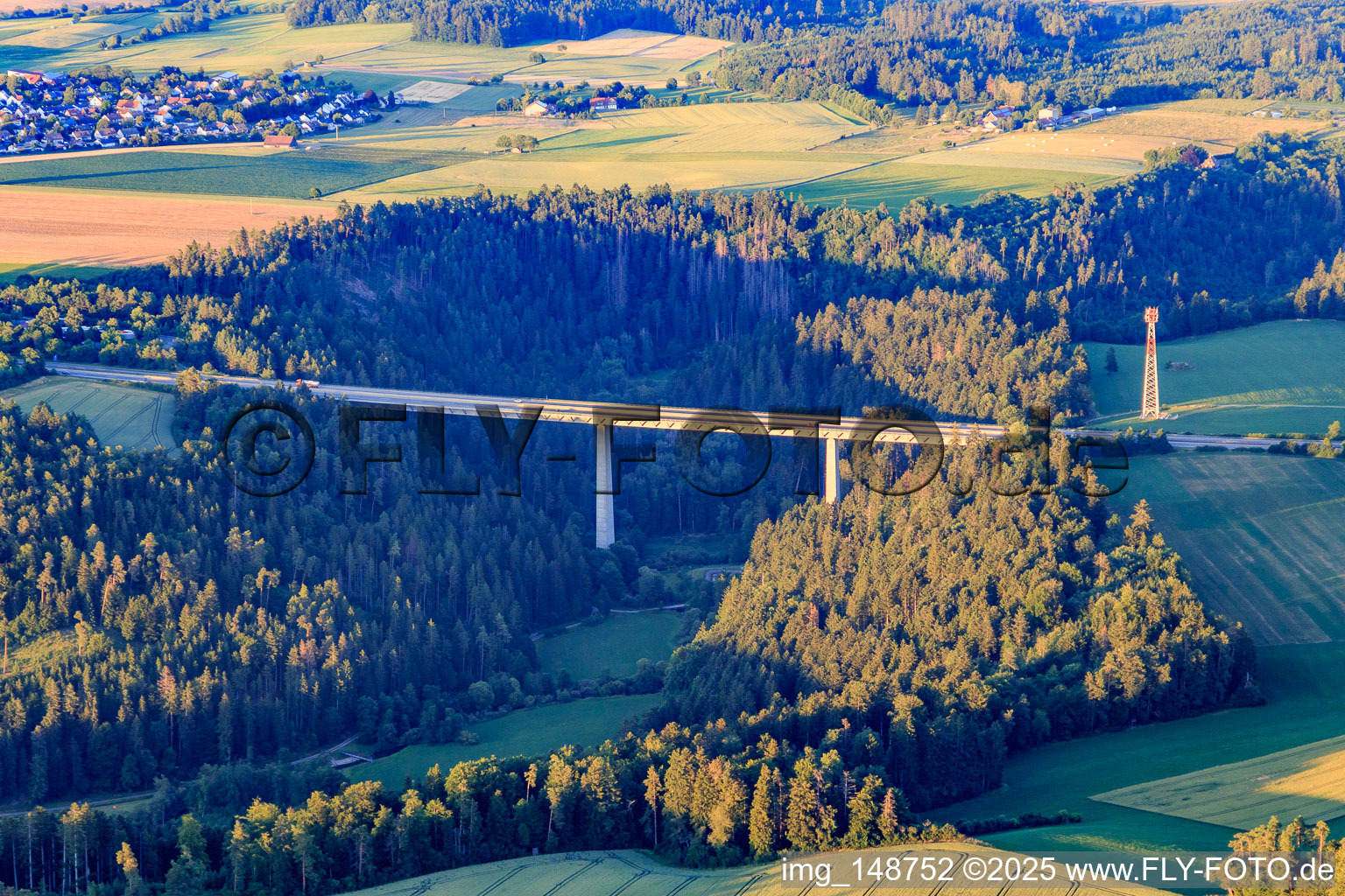 Motorway bridge of the A81 over the Eschachtal in the district Horgen in Zimmern ob Rottweil in the state Baden-Wuerttemberg, Germany