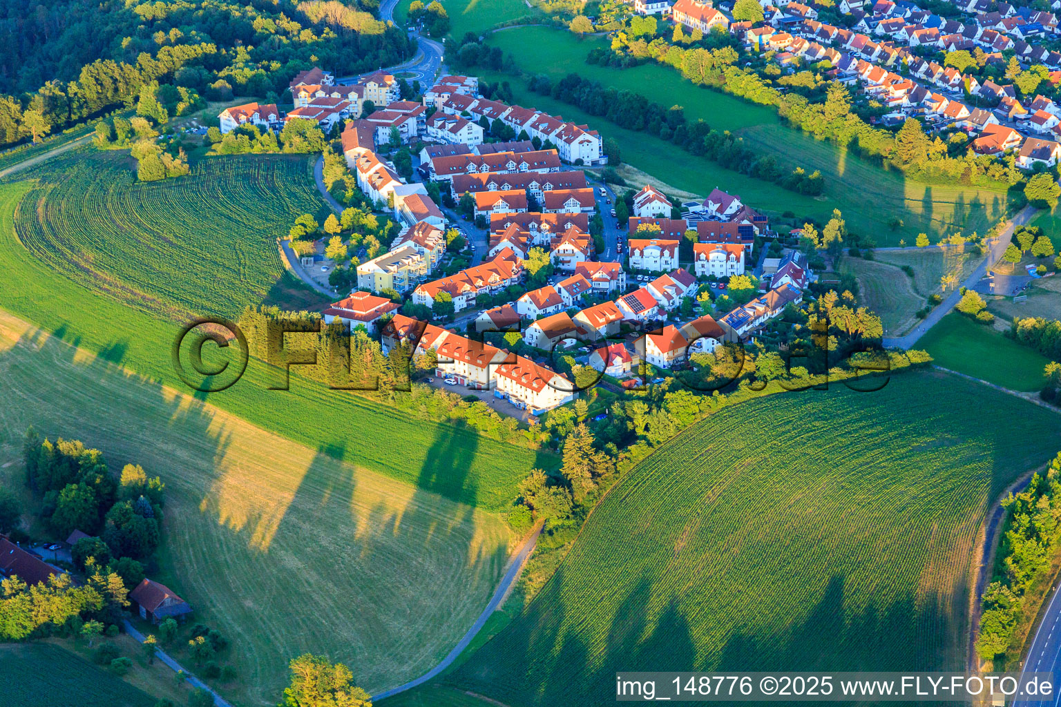Aerial photograpy of New development area Hegneberg (Überlinger Straße) from the northwest in Rottweil in the state Baden-Wuerttemberg, Germany