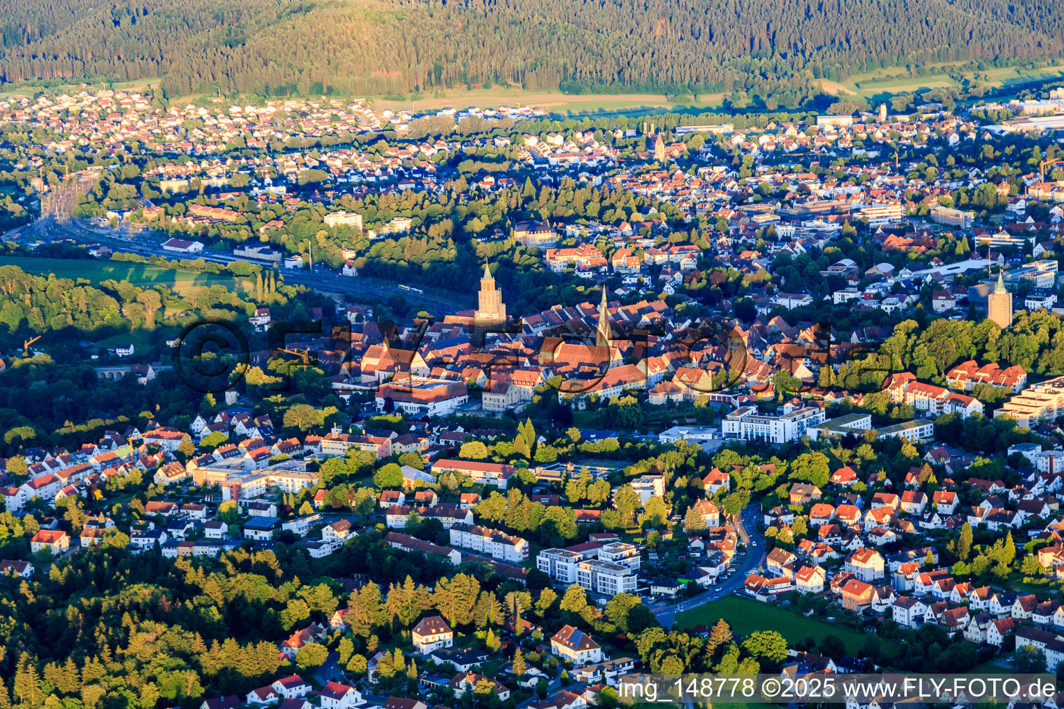 Old town from the northwest in Rottweil in the state Baden-Wuerttemberg, Germany