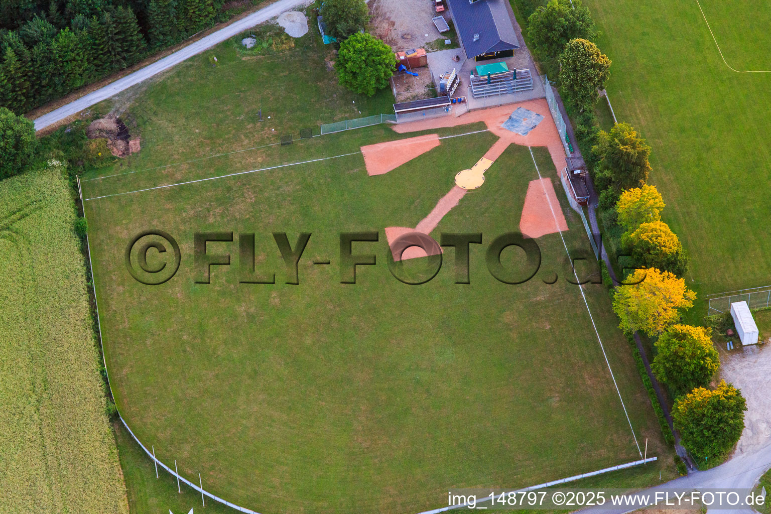 Baseball field in the Riedwasen Ballpark Villingendorf in Villingendorf in the state Baden-Wuerttemberg, Germany
